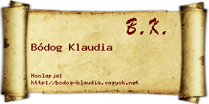 Bódog Klaudia névjegykártya