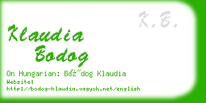 klaudia bodog business card